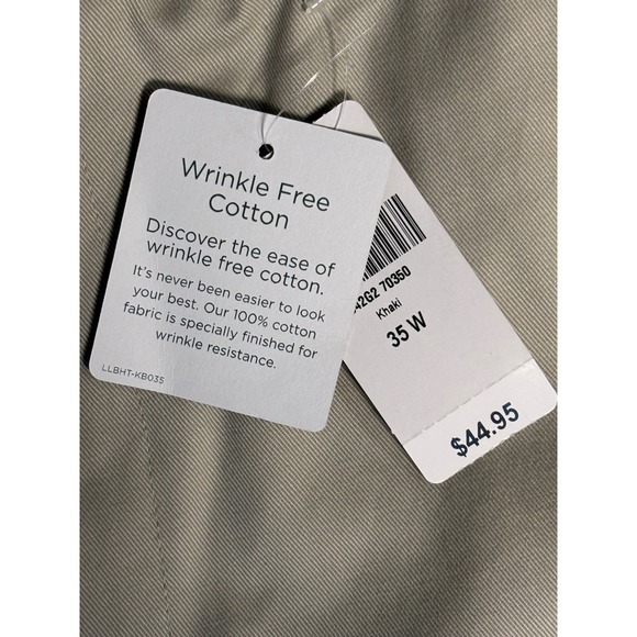 LL Bean‎ Mens Khaki Shorts Size 35W Wrinkle Free Cotton Comfort Waist NEW - Picture 3 of 6